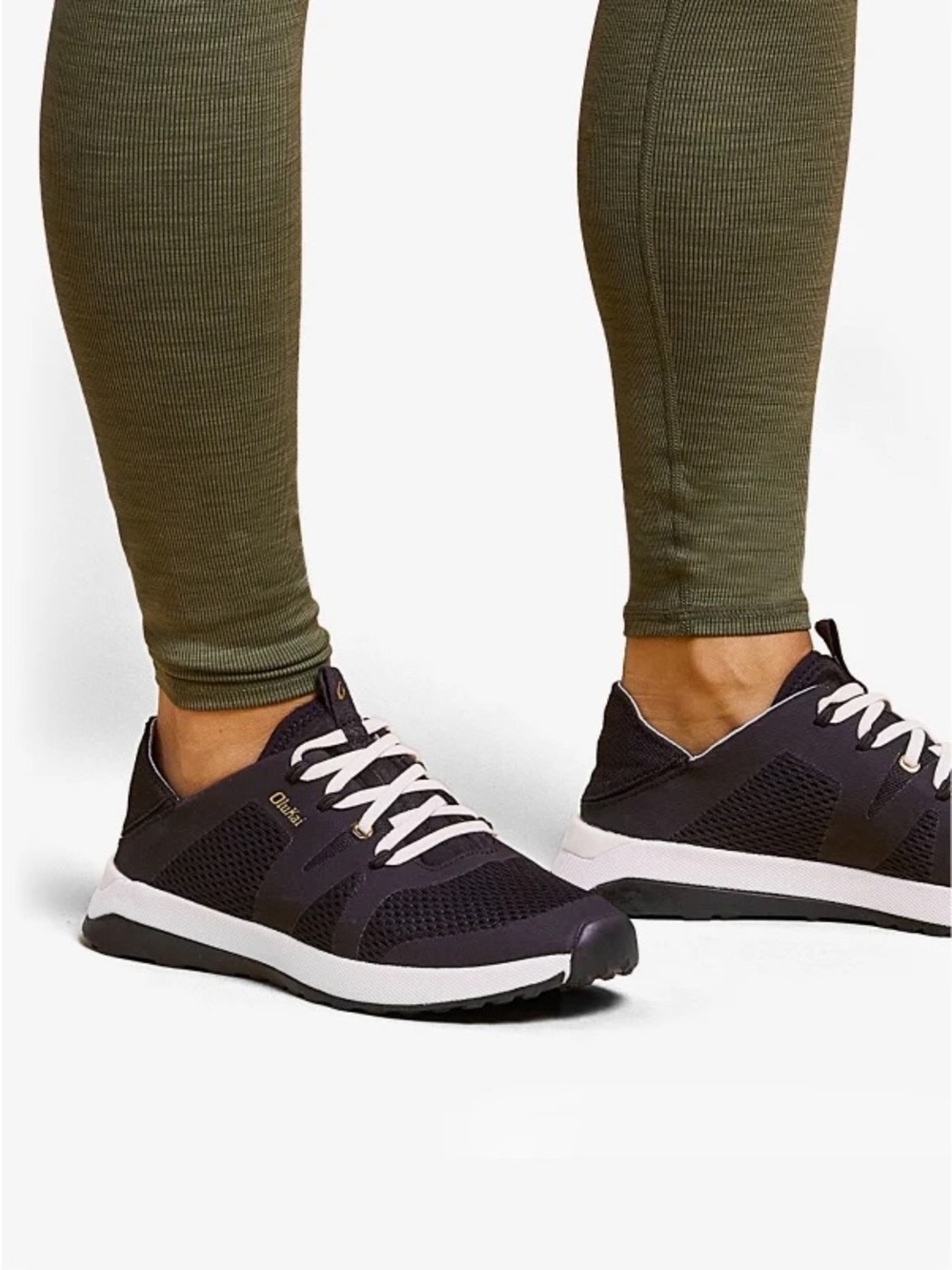 OLUKAI Huia Women's 11 Black Athletic Sneakers, Lightweight & Breathable Mesh